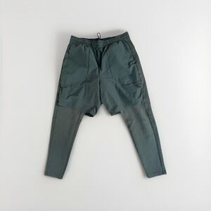 Nike Men's 2 In 1 Tech Fleece Pants‎ Shorts Tights Size M Olive Green Running